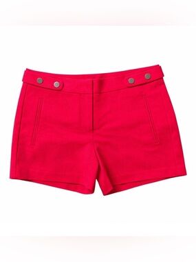 Zara Red Tailored Shorts Gold Button Detail Size XS